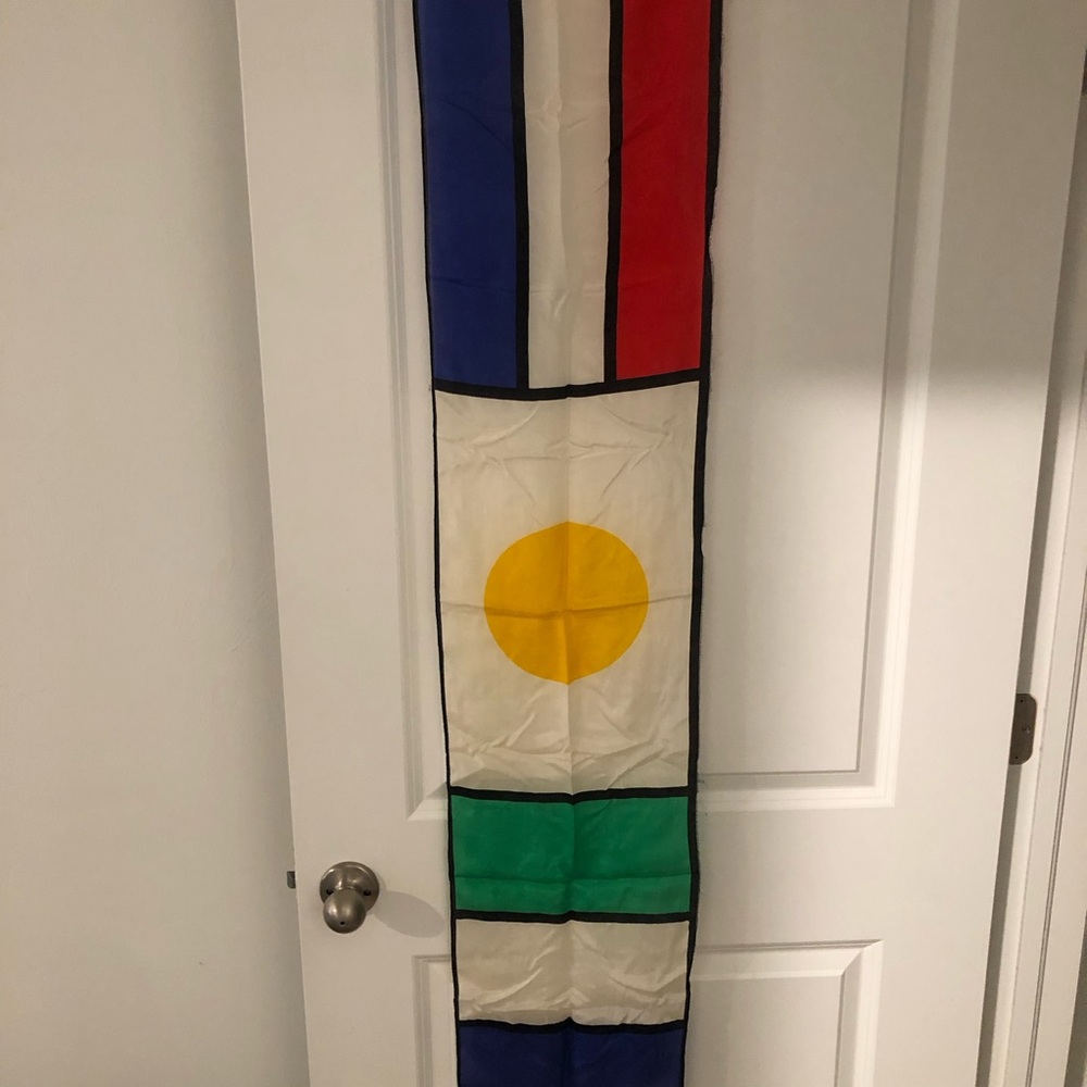 Vintage Geometric Silk Scarf
